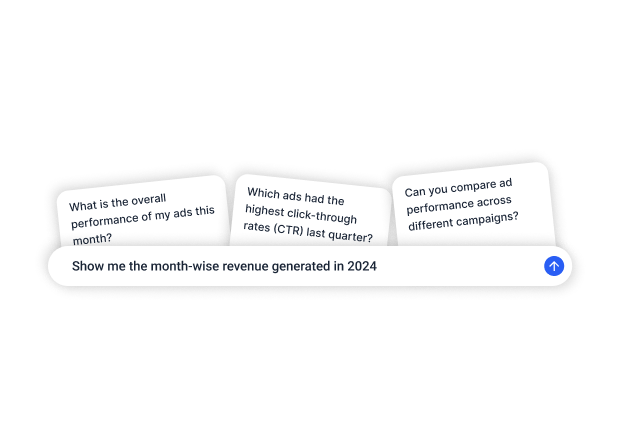 User asking business questions to AI Analyst in natural language using LLMate.